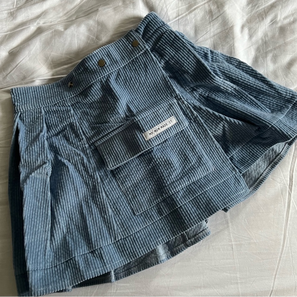 My Mum Made It Corduroy Blue Skirt Set